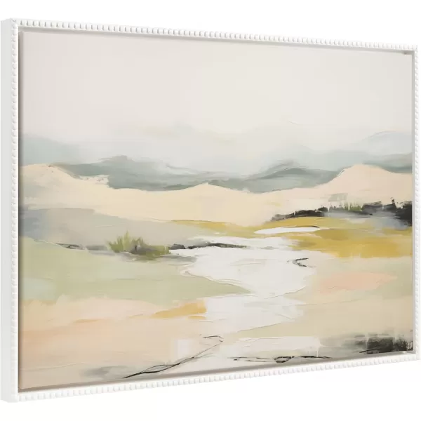imageKate and Laurel Sylvie Beaded Tranquil Landscape Vintage Framed Canvas Wall Art by Amy Lighthall 315x415 Gold Abstract Nature Painting Art for WalWhite
