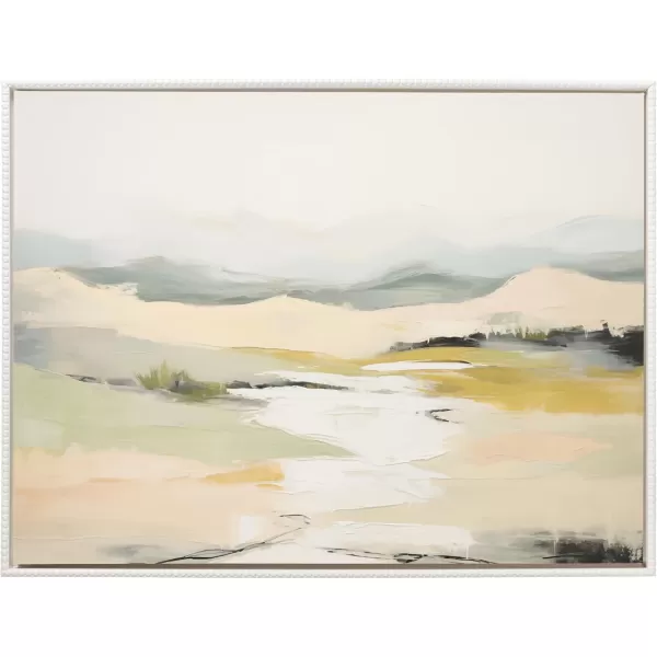 imageKate and Laurel Sylvie Beaded Tranquil Landscape Vintage Framed Canvas Wall Art by Amy Lighthall 315x415 Gold Abstract Nature Painting Art for WalWhite