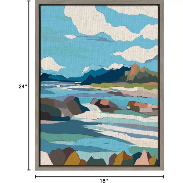 imageKate and Laurel Sylvie Brienz Framed Canvas Wall Art by Nikita Jariwala 18x24 Natural Soft Colorful Nature Landscape Art for Wall Home DcorGray