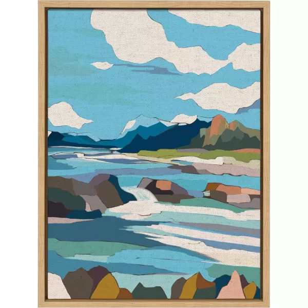 imageKate and Laurel Sylvie Brienz Framed Canvas Wall Art by Nikita Jariwala 18x24 Natural Soft Colorful Nature Landscape Art for Wall Home DcorNatural