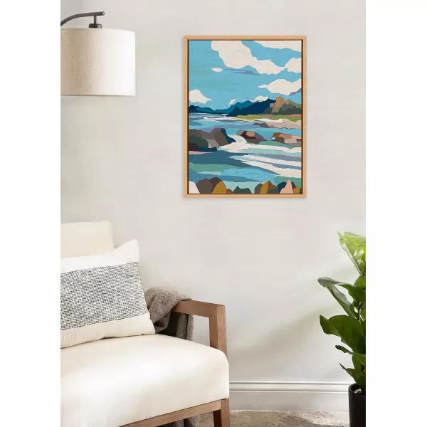 imageKate and Laurel Sylvie Brienz Framed Canvas Wall Art by Nikita Jariwala 18x24 Natural Soft Colorful Nature Landscape Art for Wall Home DcorNatural