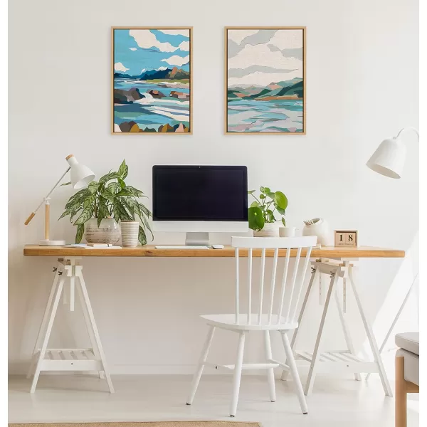 imageKate and Laurel Sylvie Brienz Framed Canvas Wall Art by Nikita Jariwala 18x24 Natural Soft Colorful Nature Landscape Art for Wall Home DcorNatural