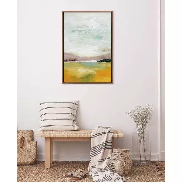 imageKate and Laurel Sylvie Canary Forest Framed Canvas Wall Art by Nikita Jariwala 23x33 Gold Soft Abstract Valley Landscape Art for Wall DecorGold