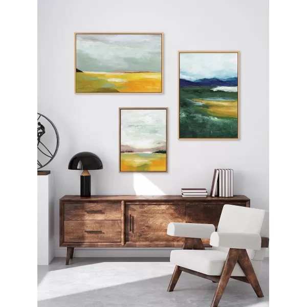 imageKate and Laurel Sylvie Canary Forest Framed Canvas Wall Art by Nikita Jariwala 23x33 Gold Soft Abstract Valley Landscape Art for Wall DecorGold