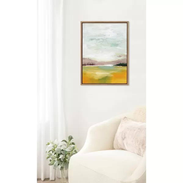 imageKate and Laurel Sylvie Canary Forest Framed Canvas Wall Art by Nikita Jariwala 23x33 Gold Soft Abstract Valley Landscape Art for Wall DecorGold