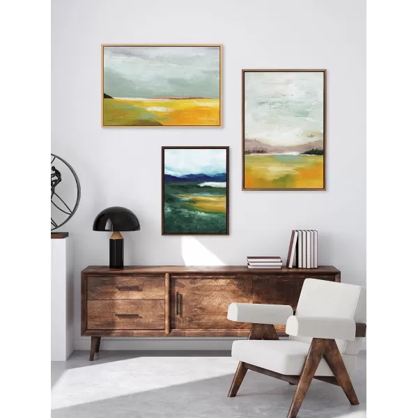 imageKate and Laurel Sylvie Canary Forest Framed Canvas Wall Art by Nikita Jariwala 23x33 Gold Soft Abstract Valley Landscape Art for Wall DecorGold