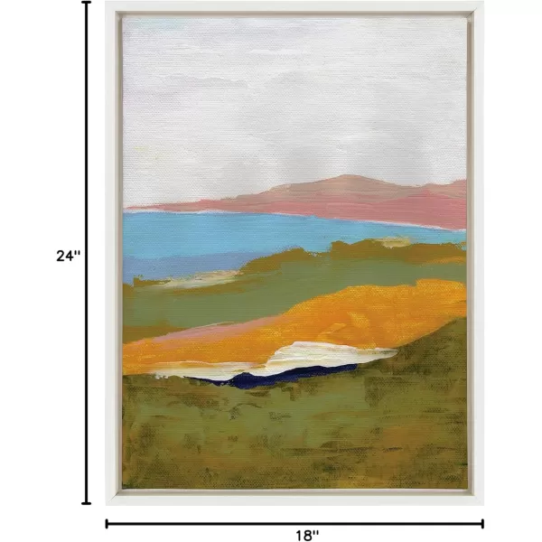 imageKate and Laurel Sylvie Canary Forest Framed Canvas Wall Art by Nikita Jariwala 23x33 Gold Soft Abstract Valley Landscape Art for Wall DecorWhite
