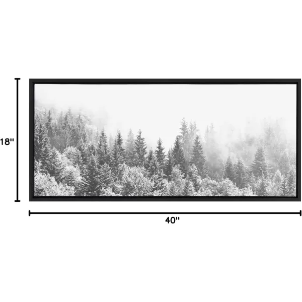 imageKate and Laurel Sylvie Forest On A Foggy Day Black and White Framed Canvas Wall Art by The Creative Bunch Studio 18x40 Black Decorative Landscape Art for WallBlack
