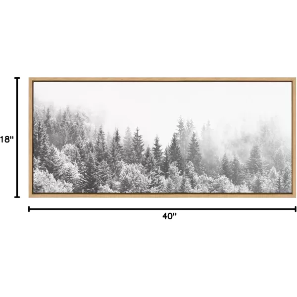 imageKate and Laurel Sylvie Forest On A Foggy Day Black and White Framed Canvas Wall Art by The Creative Bunch Studio 18x40 Black Decorative Landscape Art for WallNatural