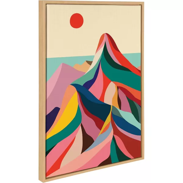 imageKate and Laurel Sylvie MCM Mountains Framed Canvas Wall Art by Rachel Lee of My Dream Wall 23x33 Natural Decorative Midcentury Modern Art for Wall23x33