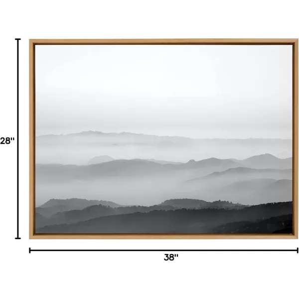 imageKate and Laurel Sylvie Misty Mountains BW Framed Canvas Wall Art by Crystal Lynn Collins 28x38 Natural Scenic Mountain Wall Art DecorNatural