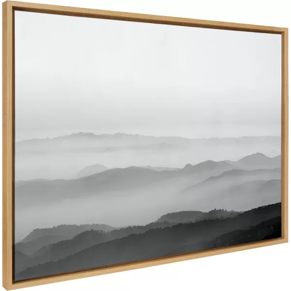 imageKate and Laurel Sylvie Misty Mountains BW Framed Canvas Wall Art by Crystal Lynn Collins 28x38 Natural Scenic Mountain Wall Art DecorNatural