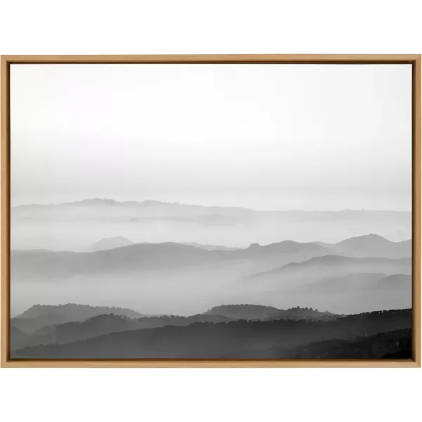 imageKate and Laurel Sylvie Misty Mountains BW Framed Canvas Wall Art by Crystal Lynn Collins 28x38 Natural Scenic Mountain Wall Art DecorNatural