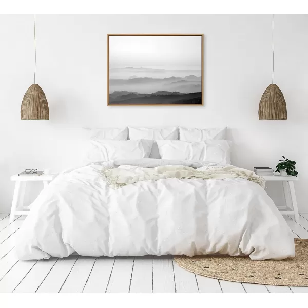imageKate and Laurel Sylvie Misty Mountains BW Framed Canvas Wall Art by Crystal Lynn Collins 28x38 Natural Scenic Mountain Wall Art DecorNatural