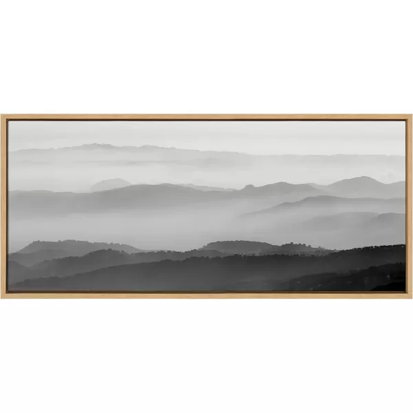 imageKate and Laurel Sylvie Misty Mountains BW Framed Canvas Wall Art by Crystal Lynn Collins 28x38 Natural Scenic Mountain Wall Art DecorNatural