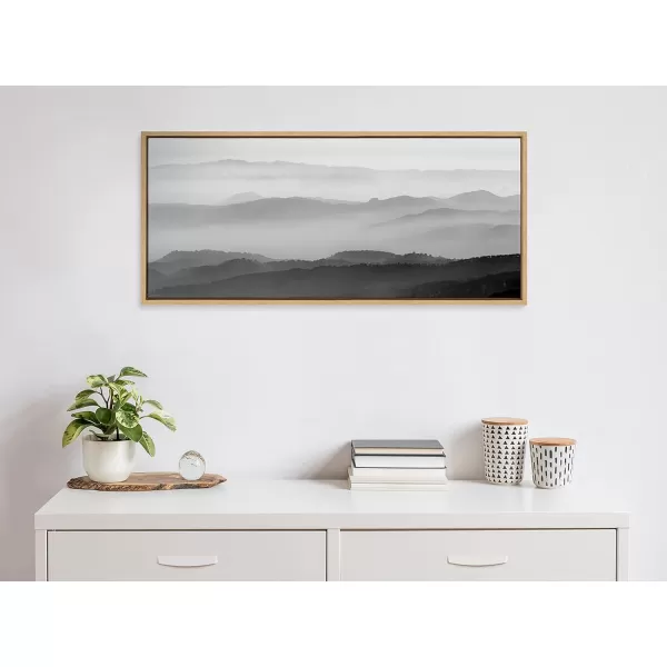 imageKate and Laurel Sylvie Misty Mountains BW Framed Canvas Wall Art by Crystal Lynn Collins 28x38 Natural Scenic Mountain Wall Art DecorNatural