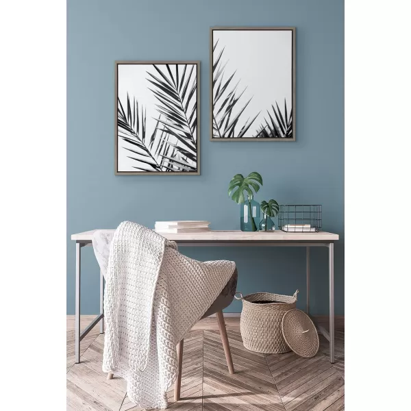 imageKate and Laurel Sylvie Palm I and II Black and White Framed Canvas Wall Art Set by Amy Lighthall 2 Piece Set 18x24 Natural Botanical Beach Art Wall DcorGray