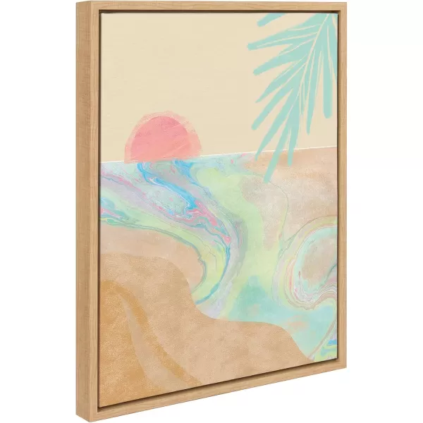 imageKate and Laurel Sylvie Satisfy My Soul Framed Canvas Wall Art by Kasey Free 18x24 Natural Beautiful Beach Decor