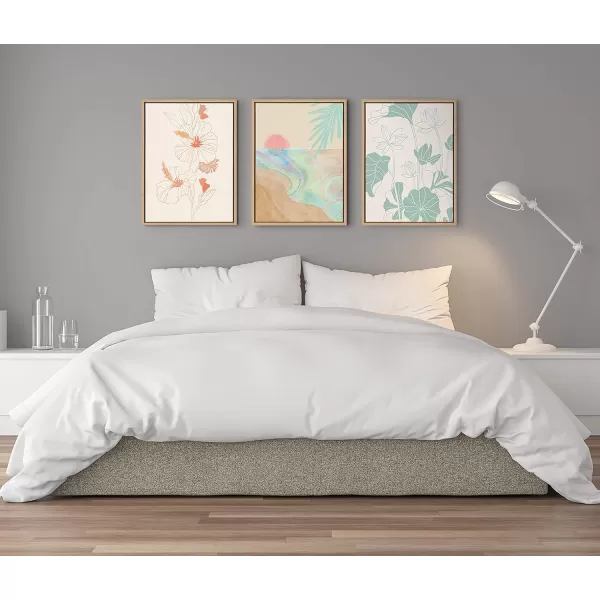 imageKate and Laurel Sylvie Satisfy My Soul Framed Canvas Wall Art by Kasey Free 18x24 Natural Beautiful Beach Decor