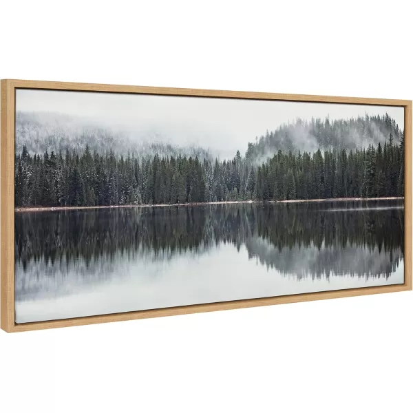 imageKate and Laurel Sylvie Still Reflection Framed Canvas Wall Art by Emiko and Mark Franzen of F2Images 18x40 Natural Geographic Nature Art for WallNatural