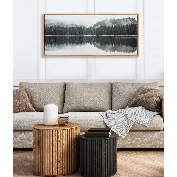 imageKate and Laurel Sylvie Still Reflection Framed Canvas Wall Art by Emiko and Mark Franzen of F2Images 18x40 Natural Geographic Nature Art for WallNatural