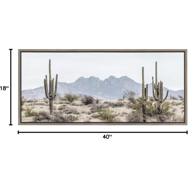 imageKate and Laurel Sylvie Tall Saguaro Cacti Desert Mountain Framed Canvas Wall Art by The Creative Bunch Studio Set of 2 18x24 Gray Decorative Desert Art Print for WallGray