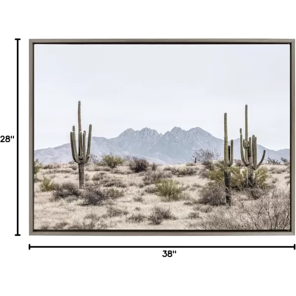 imageKate and Laurel Sylvie Tall Saguaro Cacti Desert Mountain Framed Canvas Wall Art by The Creative Bunch Studio Set of 2 18x24 Gray Decorative Desert Art Print for WallGray