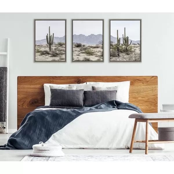 imageKate and Laurel Sylvie Tall Saguaro Cacti Desert Mountain Left Middle and Right Framed Canvas Wall Art Set by The Creative Bunch Studio 3 Piece Set 18x24 Gray Botanical Natural Wall Dcor Art Set