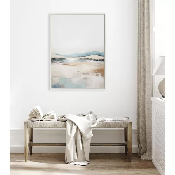 imageKate and Laurel Sylvie Tranquil Landscape IV Framed Canvas Wall Art by Amy Lighthall 315x415 White Modern Abstract Landscape Art for WallWhite