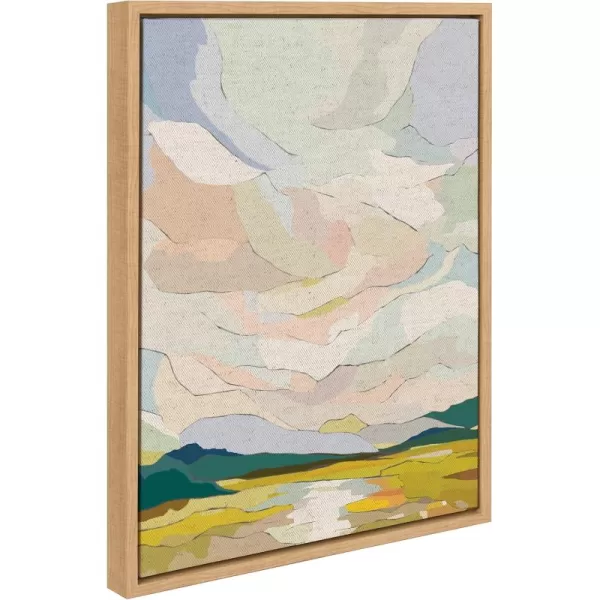 imageKate and Laurel Sylvie Autumn Sky Framed Canvas Wall Art by Nikita Jariwala 18x24 Natural Soft Colorful Nature Landscape Art for Wall Home DecorNatural