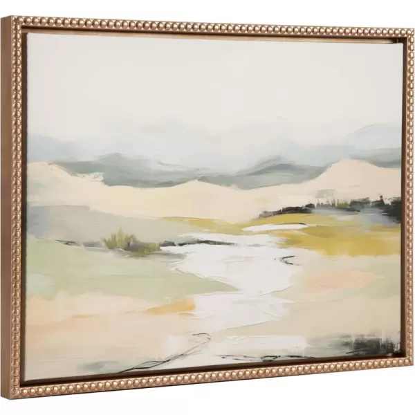 imageKate and Laurel Sylvie Beaded Tranquil Landscape Vintage Framed Canvas Wall Art by Amy Lighthall 315x415 Gold Abstract Nature Painting Art for WalGold