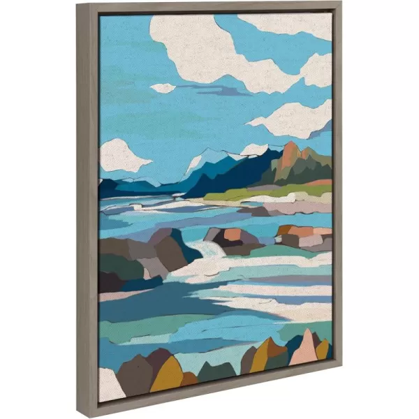 imageKate and Laurel Sylvie Brienz Framed Canvas Wall Art by Nikita Jariwala 18x24 Natural Soft Colorful Nature Landscape Art for Wall Home DcorGray