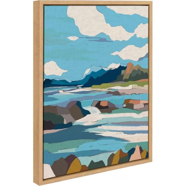 imageKate and Laurel Sylvie Brienz Framed Canvas Wall Art by Nikita Jariwala 18x24 Natural Soft Colorful Nature Landscape Art for Wall Home DcorNatural