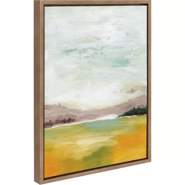 imageKate and Laurel Sylvie Canary Forest Framed Canvas Wall Art by Nikita Jariwala 23x33 Gold Soft Abstract Valley Landscape Art for Wall DecorGold