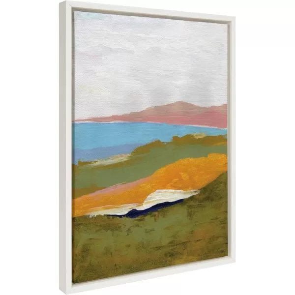 imageKate and Laurel Sylvie Canary Forest Framed Canvas Wall Art by Nikita Jariwala 23x33 Gold Soft Abstract Valley Landscape Art for Wall DecorWhite