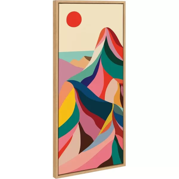 imageKate and Laurel Sylvie MCM Mountains Framed Canvas Wall Art by Rachel Lee of My Dream Wall 23x33 Natural Decorative Midcentury Modern Art for Wall18x40