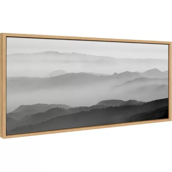 imageKate and Laurel Sylvie Misty Mountains BW Framed Canvas Wall Art by Crystal Lynn Collins 28x38 Natural Scenic Mountain Wall Art DecorNatural