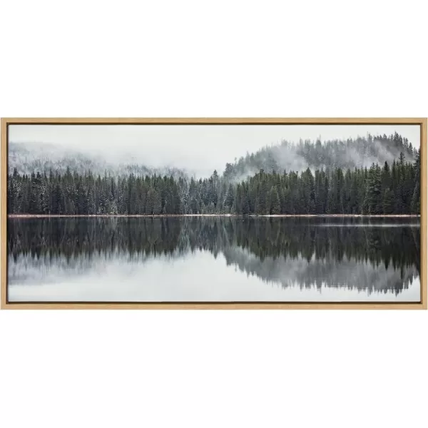 imageKate and Laurel Sylvie Still Reflection Framed Canvas Wall Art by Emiko and Mark Franzen of F2Images 18x40 Natural Geographic Nature Art for WallNatural