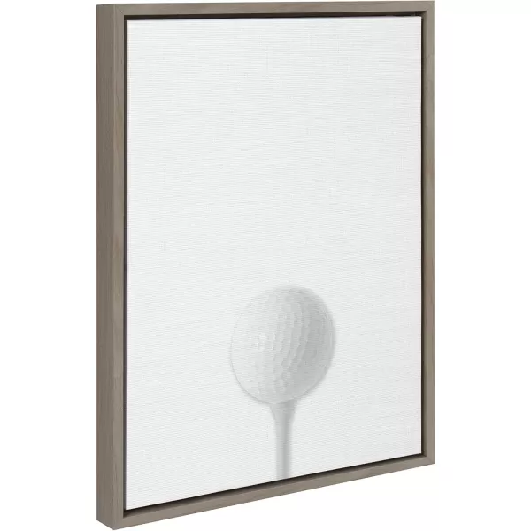 imageDesignOvation Sylvie Golf Ball Portrait Framed Canvas Wall Art 18x24 Gray Sporty Wall Decor for Home