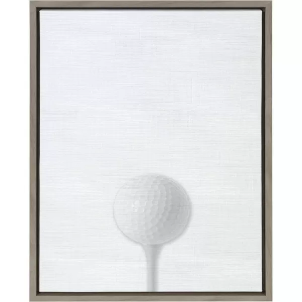 imageDesignOvation Sylvie Golf Ball Portrait Framed Canvas Wall Art 18x24 Gray Sporty Wall Decor for Home
