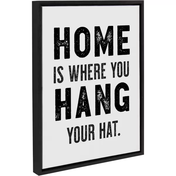 imageKate and Laurel Sylvie Home Hat Framed Canvas Wall Art by The Whiskey Ginger 18x24 Black Cute Home Quote Art for Wall