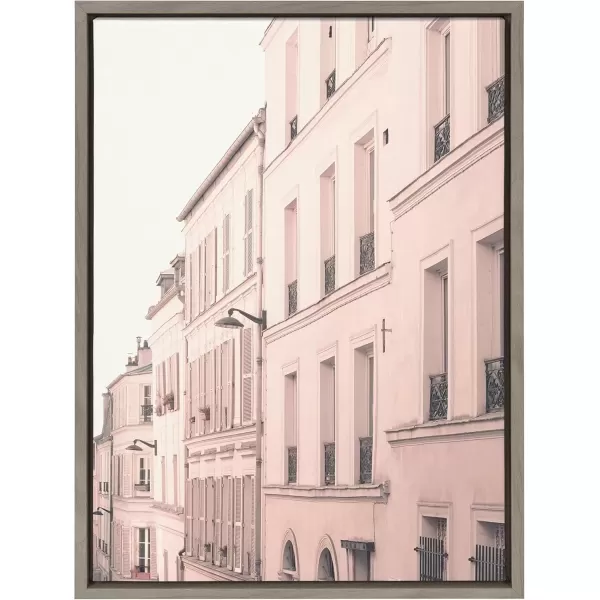 imageKate and Laurel Sylvie Parisian Perspective Framed Canvas Wall Art by Caroline Mint 18x24 Gray European Art for Wall