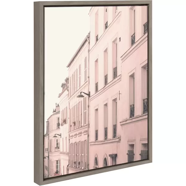 imageKate and Laurel Sylvie Parisian Perspective Framed Canvas Wall Art by Caroline Mint 18x24 Gray European Art for Wall