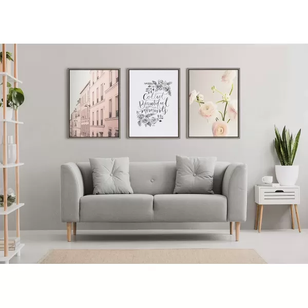 imageKate and Laurel Sylvie Parisian Perspective Framed Canvas Wall Art by Caroline Mint 18x24 Gray European Art for Wall