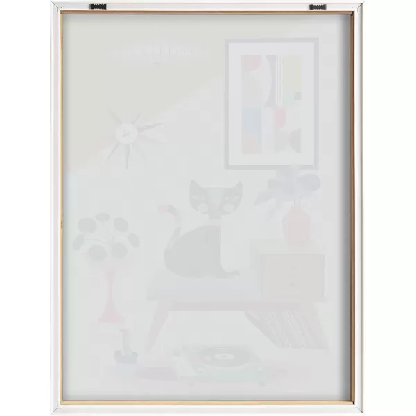 imageKate and Laurel Blake Record Player Framed Printed Glass Wall Art by Rachel Lee of My Dream Wall 18x24 Natural Decorative Colorful Animal Art Print for Wall