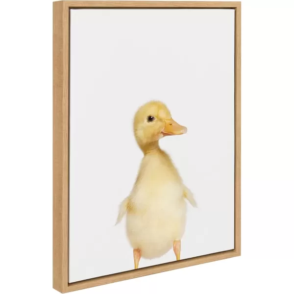 imageKate and Laurel Sylvie Baby Duck Animal Print Portrait Framed Canvas Wall Art by Amy Peterson 18x24 GrayNatural