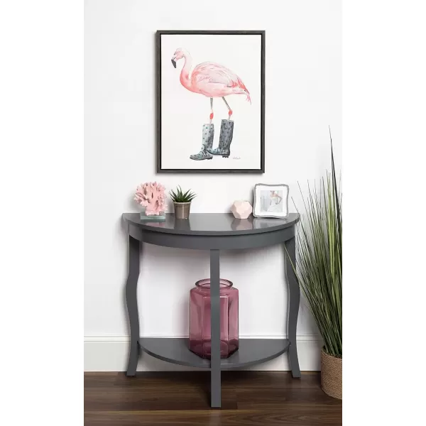 imageKate and Laurel Sylvie Flamingo in Boots Framed Canvas Wall Art by Jennifer Redstreake Geary 18x24 Gray