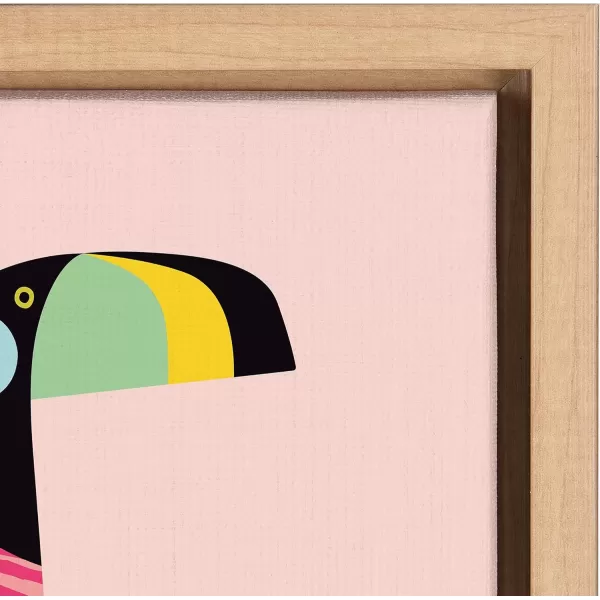 imageKate and Laurel Sylvie Mid Century Modern Tropical Toucan Framed Canvas Wall Art by Rachel Lee of My Dream Wall 18x24 Natural Tropical Bird Art for WallNatural