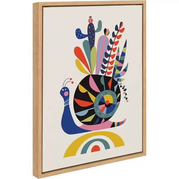 imageKate and Laurel Sylvie Snail Framed Canvas Wall Art by Rachel Lee 18x24 Natural Abstract Wall DecorNatural