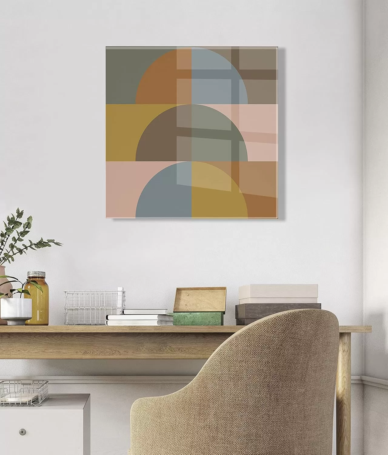 imageKate and Laurel x Apricot  Birch Collaboration Autumn Vibes Modern Acrylic Art 23x23 Decorative Colorful Abstract Wall Decor